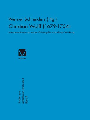 cover image of Christian Wolff 1679–1754
